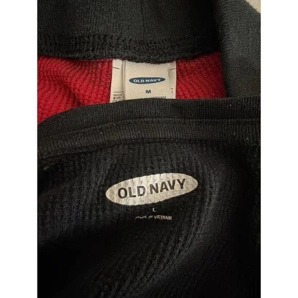 Old Navy Red Buffalo Plaid Thermal Pajama Set Top Size L Pants Size M - Picture 3 of 3
